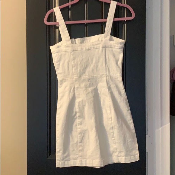 White Denim button Mini Dress - Picture 4 of 5